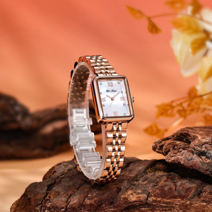 Reloj de Mujer Dinuo con Movimiento de Cuarzo Importado, Esfera con Efecto Rayos de Sol, Brazalete de Acero Sólido, Elegante, Nueva Llegada - Product Image 3