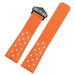 Bracelet de montre en silicone respirant de 22 mm pour Tag <span class=keywords><strong>Heuer</strong></span> F1 CAZ201 WAZ2113 CAZ1010, bracelet en caoutchouc souple avec fermoir déployant - Product Image 6
