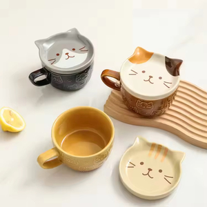 แก้วกาแฟเซรามิคลายการ์ตูนสไตล์ Ins ขนาด 401-500 มล. สำหรับงานปาร์ตี้ ของใช้ในครัวเรือน ภาชนะบนโต๊ะอาหาร ปรับแต่งสีและโลโก้ได้ ใช้กับเครื่องล้างจานได้ - Product Image 3