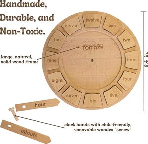 Venta al por mayor Adultos niños juguetes de madera Montessori reloj de Madera Juguetes de reloj Enseñar el tiempo, <span class=keywords><strong>fracciones</strong></span>, números y ordenar con bloques - Product Image 2