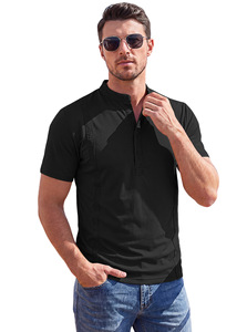 Camiseta Polo Azul Claro para Hombre, Manga Corta, Cuello Henley, Casual, con Botones al Frente, para Uso Diario - Product Image 2