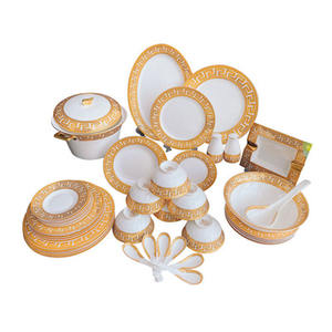 Juego de Vajilla de Lujo Nórdico Dorado para Comedor, Juego de Vajilla en Caja de Regalo, Taza de Porcelana China Europea, Gran Oferta, Juego de 58 Piezas Marrón para 6 Personas - Product Image 6