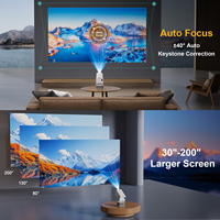 Nouveau projecteur KTV Android 30-200 pouces avec haut-parleur 8W, double WiFi et Bluetooth, mini projecteur vidéo portable pour divertissement à domicile