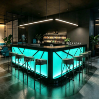 Solution tout-en-un pour meubles de bar personnalisés, comptoir de bar LED pour restaurant, café, hôtel, salon, boîte de nuit, réception, bar à café, club