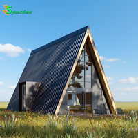 Villa Traditionnelle Préfabriquée en Acier Léger Imperméable, Design Moderne de Luxe Écologique, Cabane à Structure en Bois