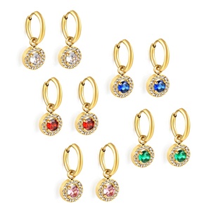 Ason joyería de moda de gama alta delicadeza nupcial dos colores pendientes zirconia cúbica regalo de boda encanto pendientes de aro para mujer - Product Image 4