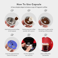 60/180/200/220ml Kapsul Kopi Reusable Stainless Steel Filter Isi Ulang Kompatibel dengan Tassimo Desain Terbaru Akan Hadir