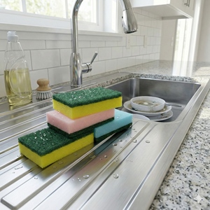 Éponge à récurer à <span class=keywords><strong>action</strong></span> rapide, tampon de nettoyage rapide pour les graisses tenaces de la cuisine, applicateur multi-surfaces - Product Image 5