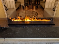Cheminée électrique à vapeur d'eau au design moderne avec télécommande Wi-Fi, flamme réaliste, en acier pour intérieur, idéale pour villa