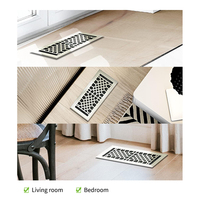 HVAC 4*12 pouces Style antique décoratif évent de sol couvre plancher métallique registres diffuseur d'air