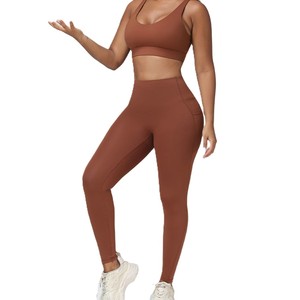 Women Yoga Exercise Set Matching Athletic <b>Top</b> <b>And</b> <b>Leggings</b> Comfortable Stretch Activewear Stretchable Fitness <b>Top</b> <b>And</b> <b>Leggings</b> - Product Image 1