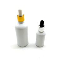Vaporisateur blanc d'huile essentielle, avec capuchons de compte-gouttes en aluminium, ampoule en silicone et pipette en verre