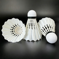 Volant de badminton hybride en plumes de canard de classe A, NO.6, en gros, direct usine, 2 couches sandwich, liège durable, OEM personnalisé