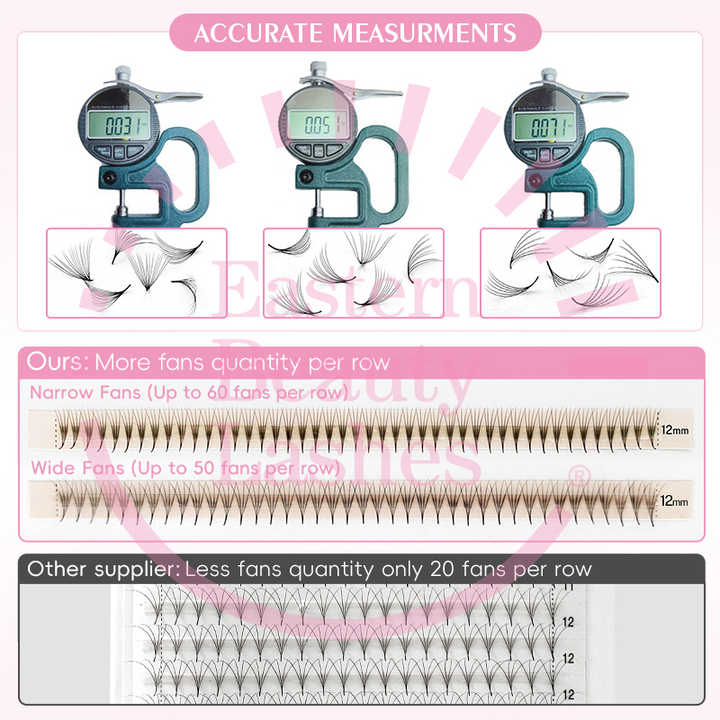 Private Label Super Narrow Fans Lashes Volume Pro Loose Premade Eyelash ...