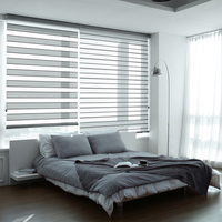 Persianas coreanas CHANGANE Zebra a medida, motorizadas, hechas a mano, de diseño, con control remoto, combinadas día/noche, para ventana, translúcidas, integradas, deslizantes.