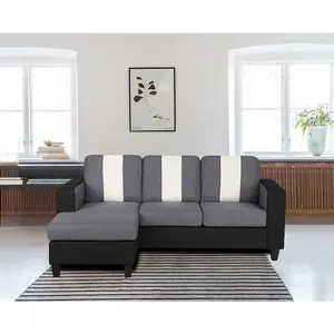 批发现代布艺欧式l形沙发套装家具布艺沙发套装转角客厅组合沙发