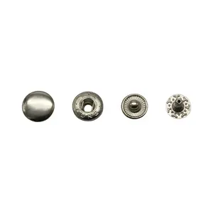 Toptan 4 parça metal paslanmaz çelik çıtçıt düğmesi özel LOGO
