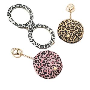 Llavero de Cuero PU con Estampado de Leopardo y Cierre de Langosta, Espejo, Estilo Lindo, Impresión Tipográfica, Regalo Promocional de Año Nuevo para Chicas - Product Image 2