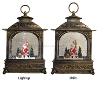 Décoration de Noël, lanterne à eau LED en plastique avec Père Noël et rennes, alimentée par piles USB, pour table intérieure, couleur personnalisée, maison, hôtel