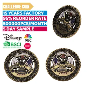 No Minimum Personalized Wholesale Challenge Coin America US Strong Team Custom Engraved Logo Soft Enamel Metal Coins