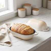 Cocotte ovale en fonte émaillée 5QT avec couvercle auto-égouttant à picots, pot à pain pour rôtir, braiser, mijoter