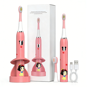 <span class=keywords><strong>Brosse</strong></span> à dents électrique intelligente pour enfants, dessin animé Sonic, 2 têtes de <span class=keywords><strong>brosse</strong></span>, charge sans fil, support de charge, étanche IPX7, 3 modes - Product Image 1