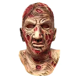 Toptan Deluxe Freddy Krueger Elm sokak lateks maske korku filmi üzerinde bir kabus Freddy kostüm Cosplay parti maskeleri