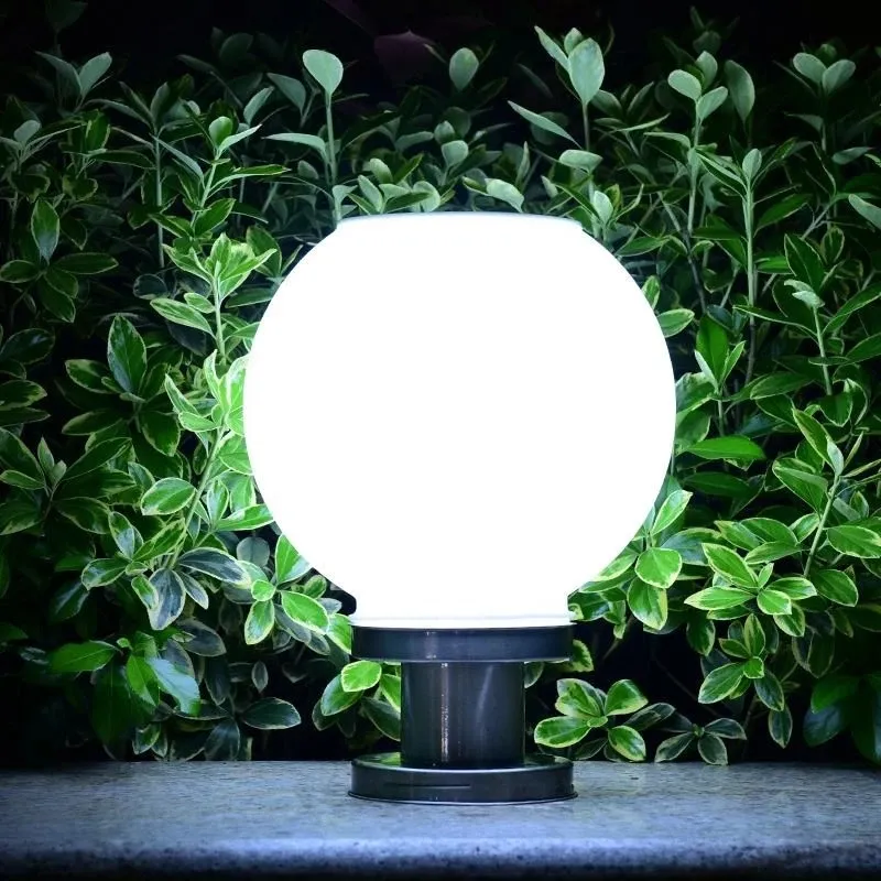 Drahtlose solar betriebene LED Garden Yard Circle Säulen lampe Outdoor Dekorative Auto Ein/Aus Solar licht