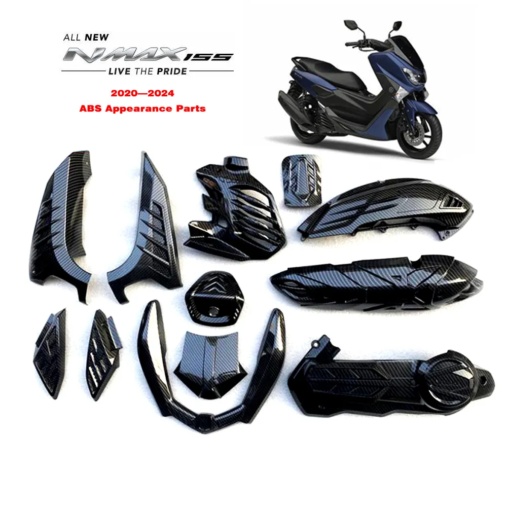 Motorfiets Abs Onderdelen Voor Yamaha Nmax155 Carbon Fiber Decoratieve Onderdelen N Max155 Water Transfer Printing Gemodificeerde Abs-Onderdelen