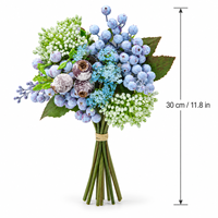 Buket Buah Blueberry Buatan 30cm, Bunga Buah Tiruan Realistis untuk Dekorasi Rumah, Pernikahan, dan Pesta