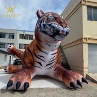 Ballon gonflable géant en forme de tigre simulé pour exposition animale en extérieur, sculpture gonflable géante d'animal sauvage pour affichage en place publique