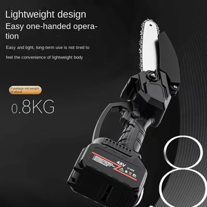 Motosierra de mano con batería de litio recargable portátil de 8 pulgadas, motosierra industrial inalámbrica para carpintería, función de caca de motosierra - Product Image 3