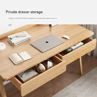 Bureau d'étude simple en bois massif pour la maison, chambre d'étudiant, avec chaise d'ordinateur décontractée assemblée et tiroir pour une utilisation au bureau