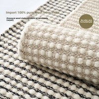 Tapis d'intérieur haut de gamme en laine tissée lavable et résistant aux taches, directement de l'usine, pour chambre, salon, table basse, canapé, chevet