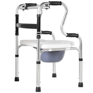 Marchette manuelle avec poêle de lit pour personnes âgées, produit de soins à domicile, support portable léger, chaise d'aisance, cadre de marche 3 <span class=keywords><strong>en</strong></span> 1 - Product Image 1