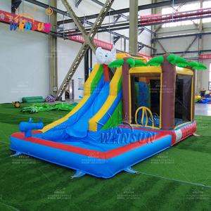 WINSUN Jardin d'enfants Éléphant Personnage de dessin animé Château de saut Toboggan gonflable avec piscine pour enfants - Product Image 2