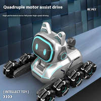 Robot de Control Remoto de 2.4G con Ocho Ruedas, 13 Canales, Robot Educativo Inteligente, Juguete de Perro Robot RC con Luces y Música