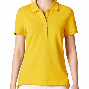 Nouveau design porter femmes boutons à séchage rapide Polo Fitness course respirant couleur unie polos vierges à manches courtes - Product Image 1