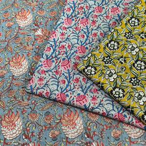 Ткань из длинноволокнистого хлопка с ручной набивкой, альтернатива индийской технике блочной печати - Product Image 1