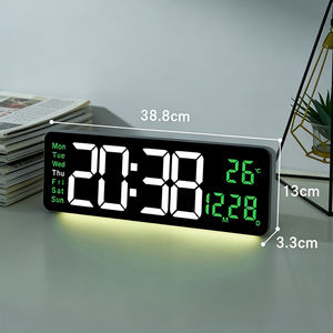 Horloge numérique intelligente avec écran miroir, lumière d'ambiance, petite taille de bureau, format grand écran, lumière LED lumineuse, décoration de la maison, éducation - Product Image 2