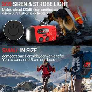 Emergency Hand Crank Radio with <b>LED</b> <b>Flashlight</b> AM/FM Portable Weather Radio with 2000mAh USB Charged Solar Radio Emergency - Product Image 5