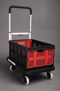 गोदाम फोल्डेबल हैंड ट्रॉली 137 किलोग्राम भार, कॉम्पैक्ट भंडारण मूक डिजाइन, भारी शुल्क प्लेटफॉर्म कार्ट - Product Image 4