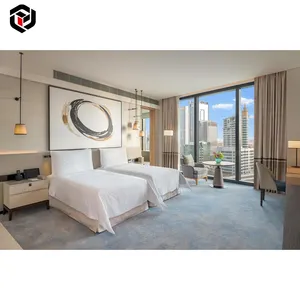 Fulilai होटल फर्नीचर कस्टम मेड 5 स्टार एफएफ और ई परियोजना लक्जरी आधुनिक होटल बिस्तर कमरे में फर्नीचर बेडरूम सेट