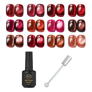 Esmalte de <span class=keywords><strong>Uñas</strong></span> en Gel Ojo de Gato Magnético Rojo de Alto Brillo y Secado Rápido UV LED en 30 Segundos para Manicura Francesa <span class=keywords><strong>con</strong></span> Acabado Suave y Sedoso Eficiente - Product Image 3
