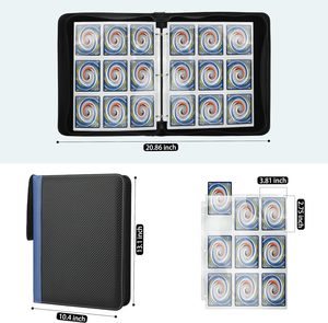 9 pochettes porte-cartes à collectionner avec pochettes Design personnalisé <span class=keywords><strong>Album</strong></span> photo <span class=keywords><strong>Livre</strong></span> 900 pochettes en cuir PU Collection de cartes de jeu Classeur - Product Image 2