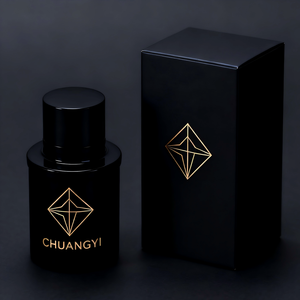 ขวดสเปรย์แก้วกลม30ml50ml100ml สีดำพร้อมกล่องและฝาแม่เหล็ก - Product Image 4