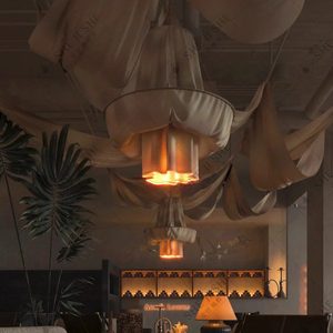 Lustre de style chinois rond E27 à six têtes, lampe à économie d'énergie pour salle à manger, décoration de la maison - Product Image 2