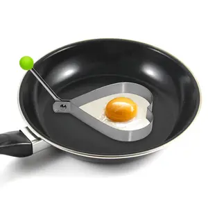 Stampo per friggere le uova in acciaio inossidabile manico in Silicone stampo per friggere le uova cucina creativa strumento per friggere le uova stampo per torta Bento cuore