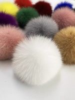 Pompon en fourrure coloré pour chapeau, écharpe, bottes, vêtements, décoration, accessoires en peluche