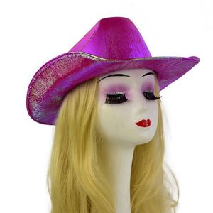 หมวกคาวบอยแฟชั่นใหม่หลากสี ขายส่ง หมวกปาร์ตี้กลางแจ้งลำลอง สีสันสดใส ลายเลเซอร์ โฮโลแกรม ทีวาส สำหรับทุกเพศ - Product Image 3